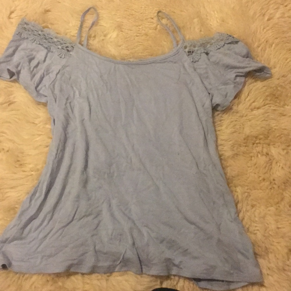 Blue flowy top